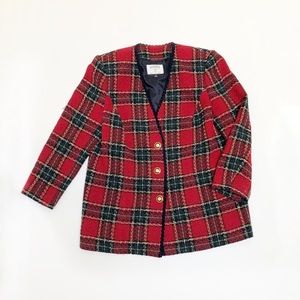 Kasper Red Plaid Blazer